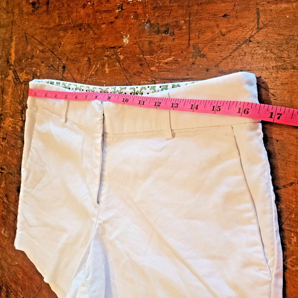 Kenar White Shorts Women Size 8 Flat Front Medium Rise Vacation Beach Summer - Picture 3 of 9